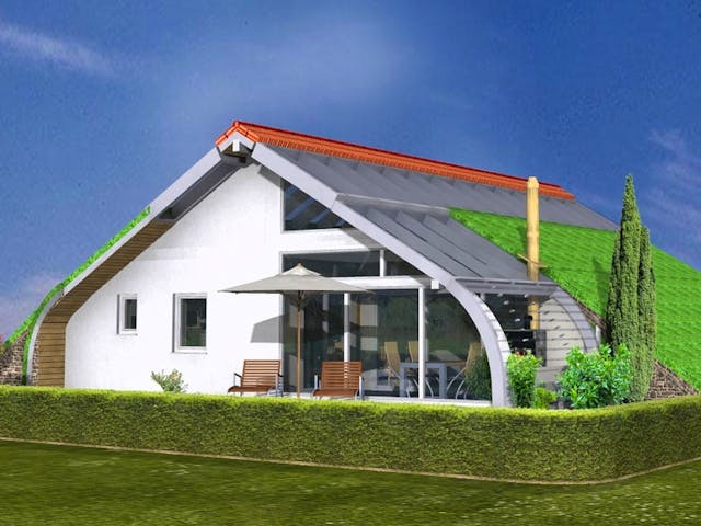 Fertighaus Planungsbeispiel 108SB10 von Bio-Solar-Haus Schlüsselfertig ab 341865€, Stadtvilla Außenansicht 1