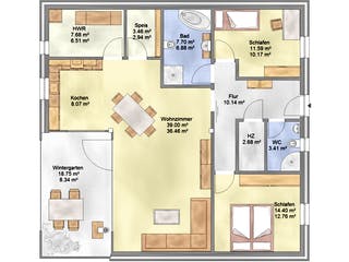 Fertighaus Planungsbeispiel 108SB10 von Bio-Solar-Haus Schlüsselfertig ab 341865€, Stadtvilla Grundriss 1