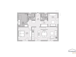 Fertighaus Bungalow Z 118 von FischerHaus, Bungalow Grundriss 1