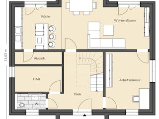 Massivhaus Stadtvilla 270 von BRALE Bau, Stadtvilla Grundriss 1