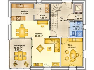 Fertighaus Planungsbeispiel 159SB20 von Bio-Solar-Haus Schlüsselfertig ab 428140€, Stadtvilla Grundriss 1