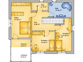 Fertighaus Planungsbeispiel 165H20 von Bio-Solar-Haus Schlüsselfertig ab 405086€, Satteldach-Klassiker Grundriss 2