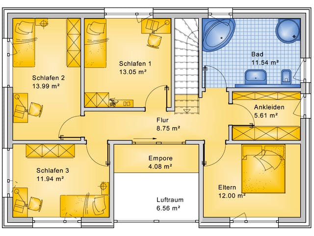 Fertighaus Planungsbeispiel 168H20 von Bio-Solar-Haus Schlüsselfertig ab 410161€, Pultdachhaus Grundriss 2