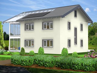 Fertighaus Planungsbeispiel 183H20 von Bio-Solar-Haus Schlüsselfertig ab 442075€, Satteldach-Klassiker Außenansicht 1