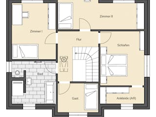 Massivhaus Stadtvilla 270 von BRALE Bau, Stadtvilla Grundriss 2