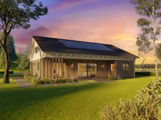 Fertighaus White&Black Bungalow 115 von WHITE&BLACK Fertighäuser Ausbauhaus ab 173723€, Bungalow Außenansicht 2