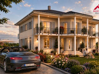 Massivhaus Stadtvilla Klassisch 277 m²  mit LIAPLAN gebaut von Mein Haus Bausysteme, Stadtvilla Außenansicht 2