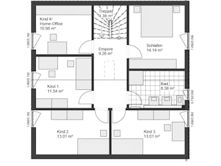 Fertighaus White&Black 170 von WHITE&BLACK Fertighäuser Schlüsselfertig ab 377764€, Satteldach-Klassiker Grundriss 3