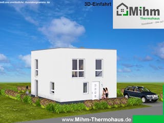 Massivhaus Idealo105FD von Mihm Thermobau, Cubushaus Außenansicht 3