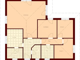 Massivhaus Granitz von TIMOWA Massivhäuser Schlüsselfertig ab 275900€, Bungalow Grundriss 1