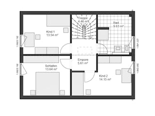 Fertighaus White&Black 120 von WHITE&BLACK Fertighäuser Schlüsselfertig ab 311563€, Satteldach-Klassiker Grundriss 3