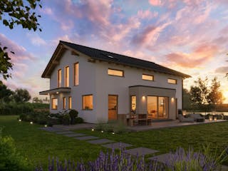Fertighaus White&Black 165 von WHITE&BLACK Fertighäuser Ausbauhaus ab 212504€, Satteldach-Klassiker Außenansicht 3