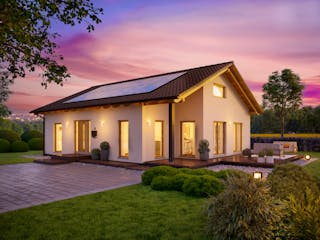 Fertighaus White&Black Bungalow 85 von WHITE&BLACK Fertighäuser Ausbauhaus ab 136718€, Bungalow Außenansicht 3
