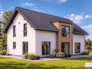 Fertighaus Junto 211 von Fingerhut Haus Schlüsselfertig ab 618691€, Satteldach-Klassiker Außenansicht 1