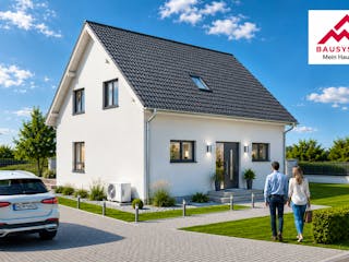 Massivhaus Trendhaus Familienglück 133 m² mit LIAPLAN  gebaut von Mein Haus Bausysteme, Satteldach-Klassiker Außenansicht 2