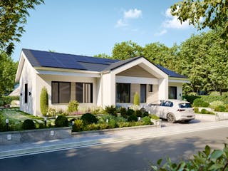 Massivhaus Bungalow 340 von BRALE Bau, Bungalow Außenansicht 4
