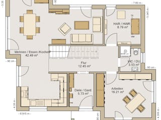 Fertighaus Einfamilienhaus 22-162-190 von BoHolz Haus, Satteldach-Klassiker Grundriss 1