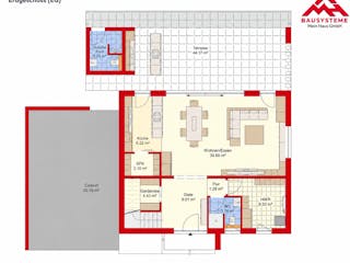 Massivhaus Stadtvilla 158 im Bauhausstill mit LIAPLAN gebaut von Mein Haus Bausysteme, Cubushaus Grundriss 1