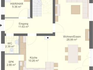 Massivhaus Idealo 120 WD von Mihm Thermobau, Stadtvilla Grundriss 1