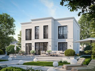 Massivhaus Stadtvilla 270 von BRALE Bau, Stadtvilla Außenansicht 3