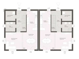Fertighaus ELK Duo 143 von ELK, Stadtvilla Grundriss 1