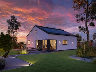 Fertighaus White&Black Bungalow 85 von WHITE&BLACK Fertighäuser Ausbauhaus ab 136718€, Bungalow Außenansicht 2