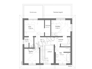 Fertighaus Walmdach 163 von LUXHAUS, Stadtvilla Grundriss 2