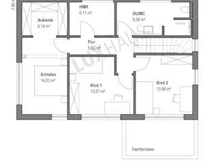 Fertighaus Pultdach Klassik 139 von LUXHAUS, Pultdachhaus Grundriss 2