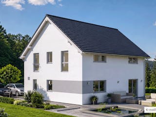 Fertighaus Junto 184 von Fingerhut Haus Schlüsselfertig ab 570230€, Satteldach-Klassiker Außenansicht 2