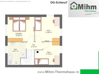 Massivhaus Idealo105FD von Mihm Thermobau, Cubushaus Grundriss 2