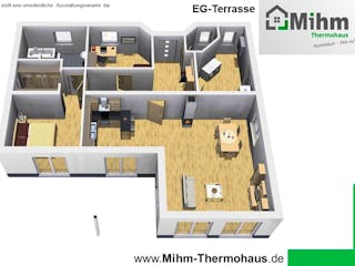 Massivhaus Bungalow120WD von Mihm Thermobau, Bungalow Innenansicht 2