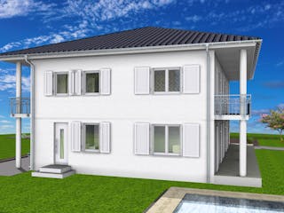 Massivhaus Stadtvilla Klassisch 277 m²  mit LIAPLAN gebaut von Mein Haus Bausysteme, Stadtvilla Außenansicht 9