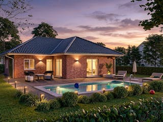 Massivhaus Granitz von TIMOWA Massivhäuser Schlüsselfertig ab 275900€, Bungalow Außenansicht 2