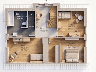 Massivhaus Friesengiebel 164 von AMR-Wohnbau Schlüsselfertig ab 347000€, Satteldach-Klassiker Grundriss 2