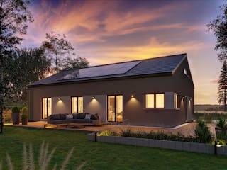 Fertighaus White&Black Bungalow 115 von WHITE&BLACK Fertighäuser Ausbauhaus ab 173723€, Bungalow Außenansicht 3