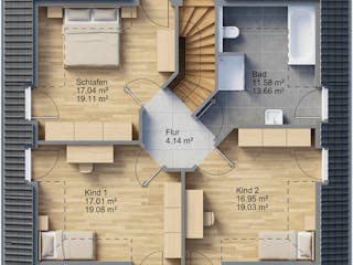 Massivhaus Stadtvilla 154 von AMR-Wohnbau Schlüsselfertig ab 360000€, Stadtvilla Grundriss 2