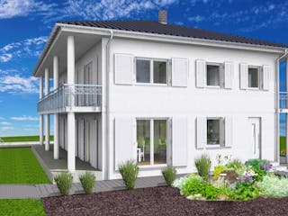 Massivhaus Stadtvilla Klassisch 277 m²  mit LIAPLAN gebaut von Mein Haus Bausysteme, Stadtvilla Außenansicht 12