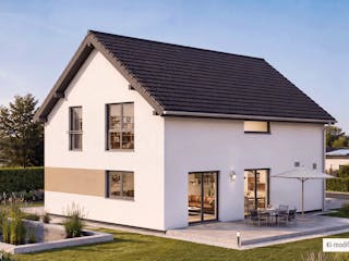 Fertighaus Junto 167 von Fingerhut Haus Schlüsselfertig ab 526145€, Satteldach-Klassiker Außenansicht 1