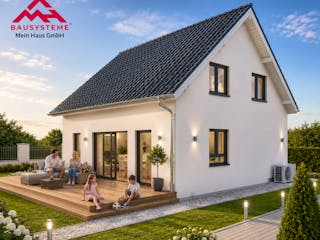Massivhaus Trendhaus Familienglück 133 m² mit LIAPLAN  gebaut von Mein Haus Bausysteme, Satteldach-Klassiker Außenansicht 4