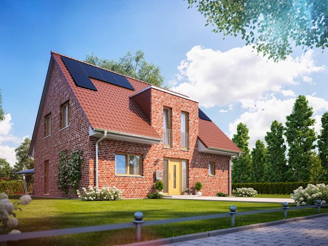 Massivhaus Alto 520 von Heinz von Heiden Zentrale Schlüsselfertig ab 304000€, Satteldach-Klassiker Außenansicht 1