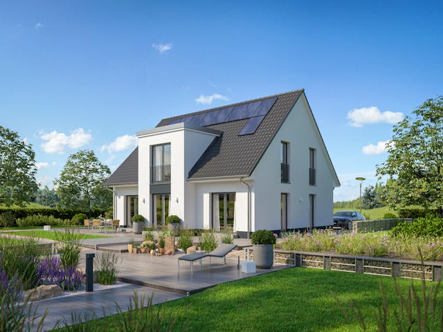 Massivhaus Alto 742 von Heinz von Heiden Zentrale Schlüsselfertig ab 371000€, Satteldach-Klassiker Außenansicht 1