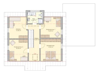 Fertighaus Amika von Fingerhut Haus Schlüsselfertig ab 475632€, Satteldach-Klassiker Grundriss 2