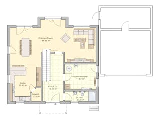 Fertighaus Amika von Fingerhut Haus Schlüsselfertig ab 475632€, Satteldach-Klassiker Grundriss 1