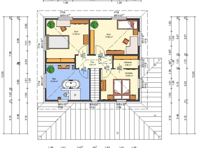 Massivhaus Goldamsel von AVOS Hausbau Schlüsselfertig ab 399500€, Stadtvilla Grundriss 2