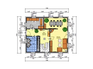 Massivhaus Dahlie von AVOS Hausbau Schlüsselfertig ab 339000€, Satteldach-Klassiker Grundriss 1
