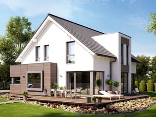 Fertighaus EVOLUTION 161 V2 von Bien-Zenker Schlüsselfertig ab 416726€, Satteldach-Klassiker Außenansicht 1