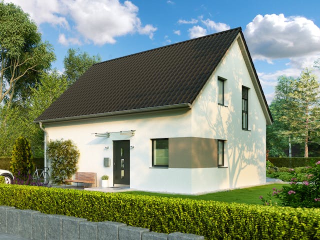 Massivhaus Stendal von HELMA MASSIVHAUS Schlüsselfertig ab 296200€, Satteldach-Klassiker Außenansicht 1