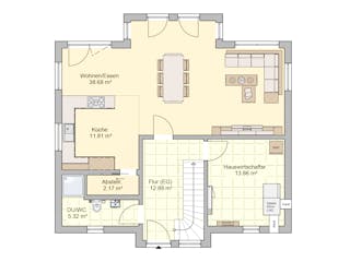 Fertighaus Kelari von Fingerhut Haus Schlüsselfertig ab 467929€, Satteldach-Klassiker Grundriss 1