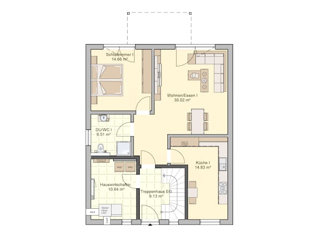 Fertighaus Komforta von Fingerhut Haus Schlüsselfertig ab 477777€, Stadtvilla Grundriss 1