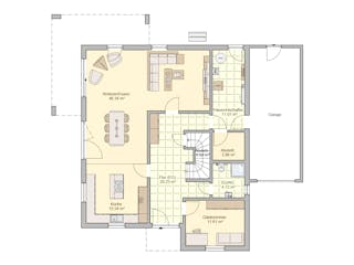 Fertighaus Lageto von Fingerhut Haus Schlüsselfertig ab 684475€, Cubushaus Grundriss 1